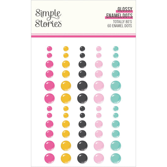 Simple Stories Glossy Enamel Dots-Totally 80's