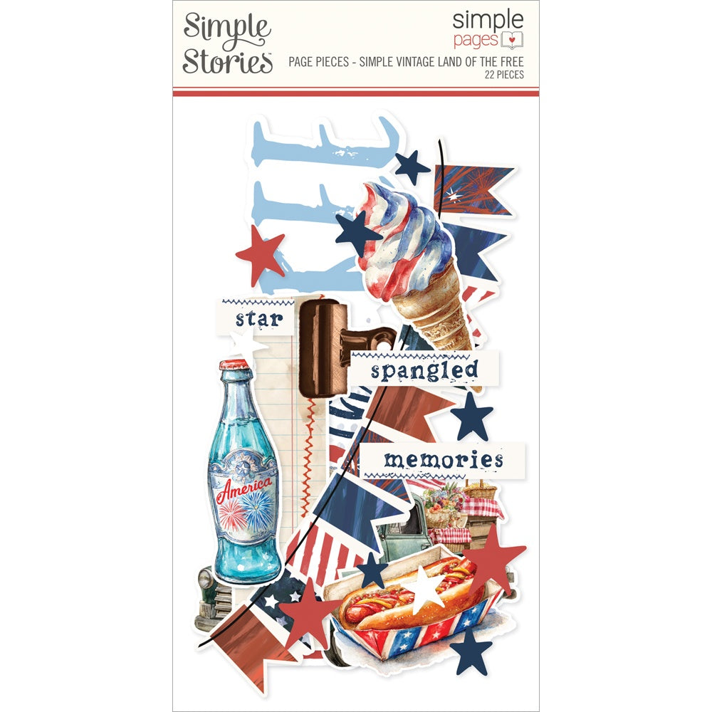 Simple Stories Simple Page Pieces Die Cuts-Simple Vintage Land of The Free