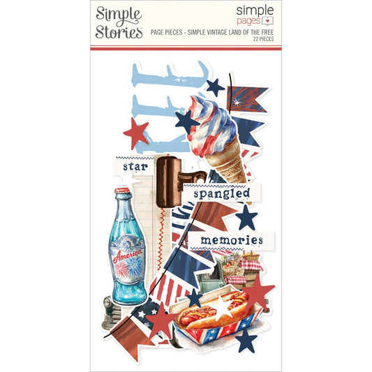 Simple Stories Simple Page Pieces Die Cuts-Simple Vintage Land of The Free