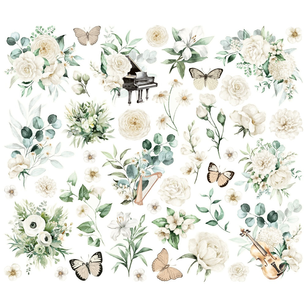 Simple Stories Floral Bits & Pieces Die Cuts-Vintage Timeless Harmony