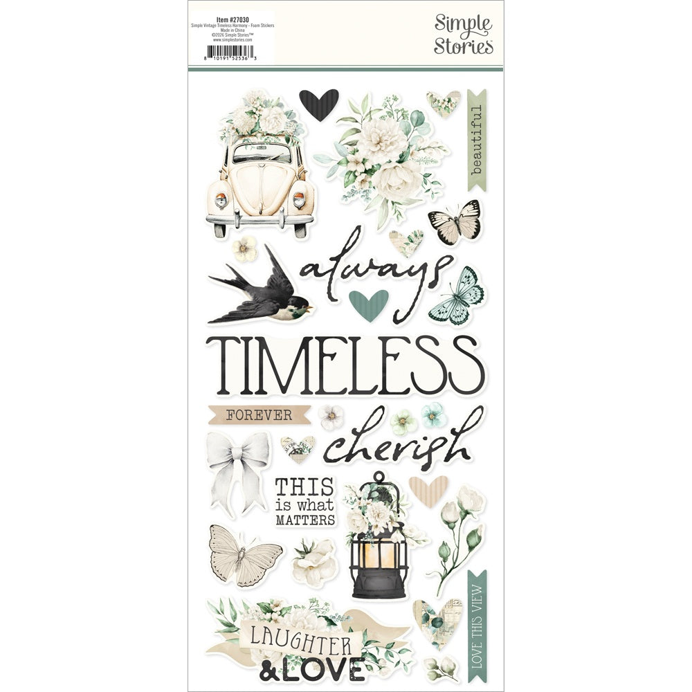 Simple Stories Foam Stickers-Vintage Timeless Harmony