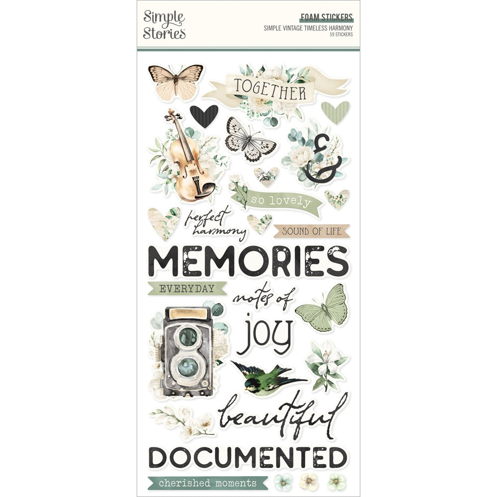 Simple Stories Foam Stickers-Vintage Timeless Harmony