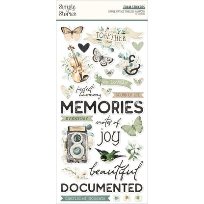 Simple Stories Foam Stickers-Vintage Timeless Harmony