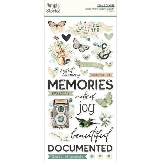 Simple Stories Foam Stickers-Vintage Timeless Harmony