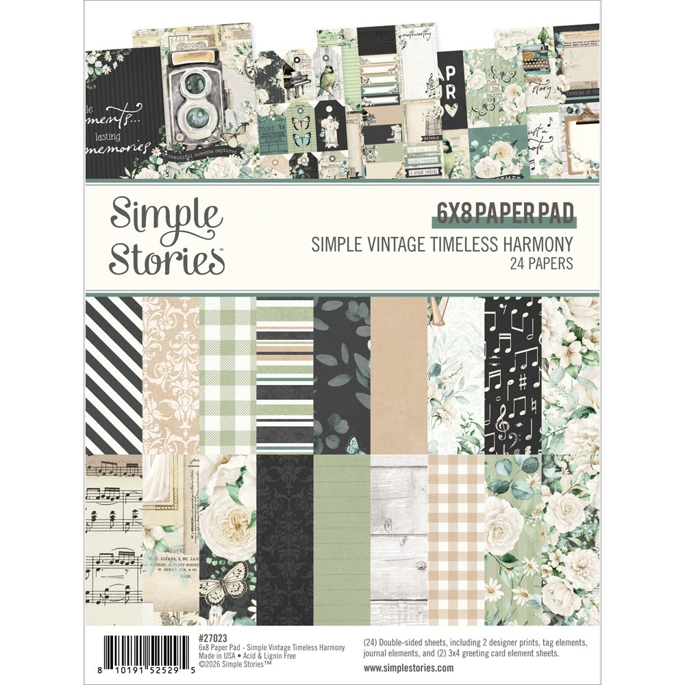 Simple Stories Paper Pad 6"X8"-Vintage Timeless Harmony