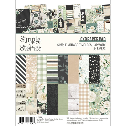 Simple Stories Paper Pad 6"X8"-Vintage Timeless Harmony