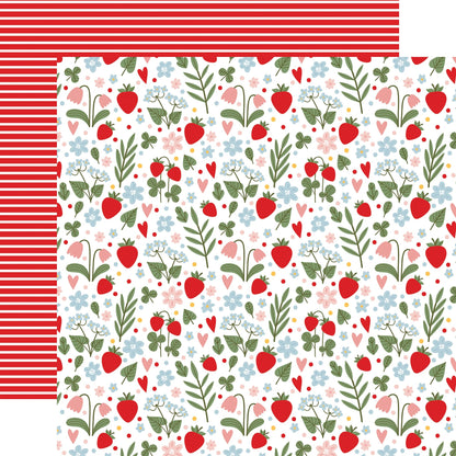 Echo Park Strawberry Fields Cardstock 12"X12"-Select Style