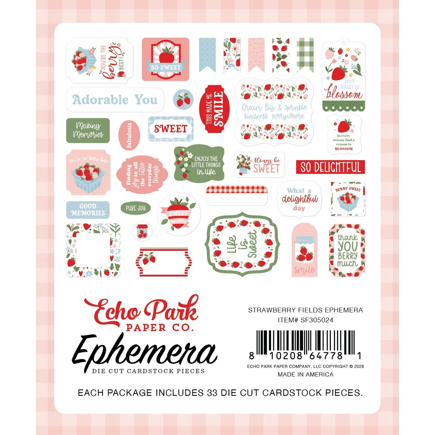 Echo Park Ephemera-Strawberry Fields