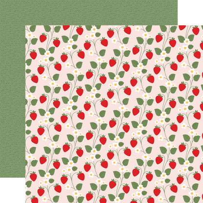 Echo Park Strawberry Fields Cardstock 12"X12"-Select Style