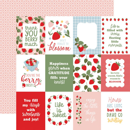 Echo Park Strawberry Fields Cardstock 12"X12"-Select Style