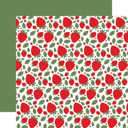 Echo Park Strawberry Fields Cardstock 12"X12"-Select Style