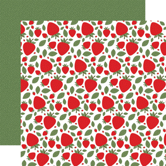 Echo Park Strawberry Fields Cardstock 12"X12"-Select Style