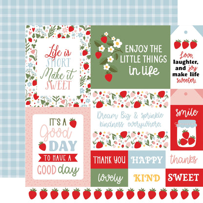 Echo Park Strawberry Fields Cardstock 12"X12"-Select Style