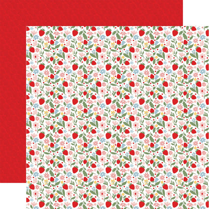 Echo Park Strawberry Fields Cardstock 12"X12"-Select Style