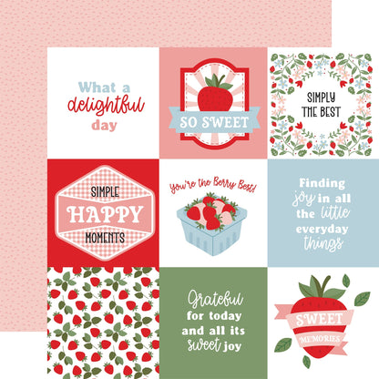 Echo Park Strawberry Fields Cardstock 12"X12"-Select Style