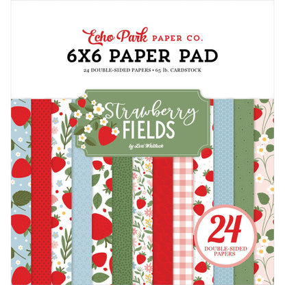 Echo Park Double-Sided Paper Pad 6"X6"-Strawberry Fields