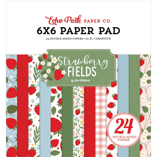 Echo Park Double-Sided Paper Pad 6"X6"-Strawberry Fields