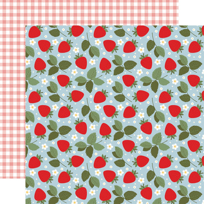 Echo Park Strawberry Fields Cardstock 12"X12"-Select Style