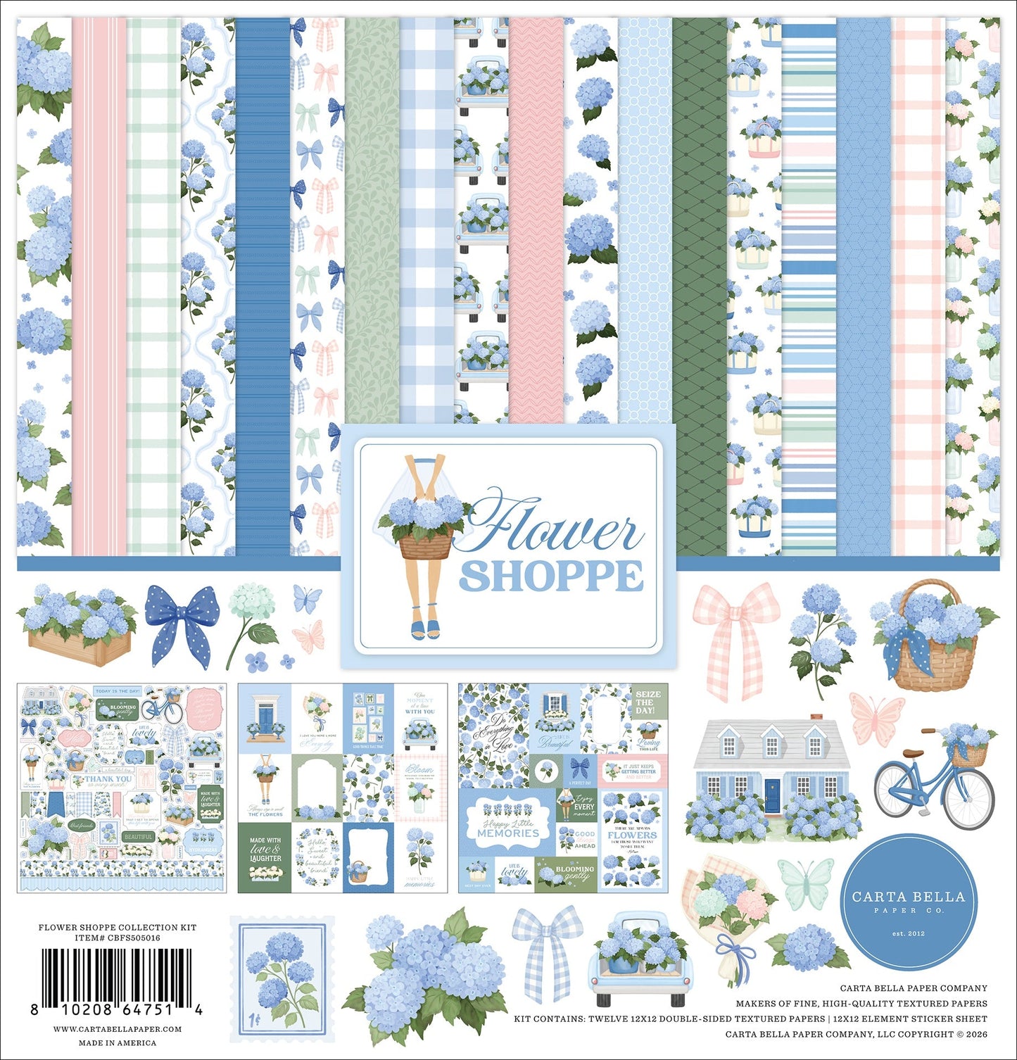 Carta Bella Collection Kit 12"X12"-Flower Shoppe