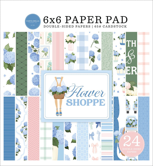 Carta Bella Double-Sided Paper Pad 6"X6"-Flower Shoppe