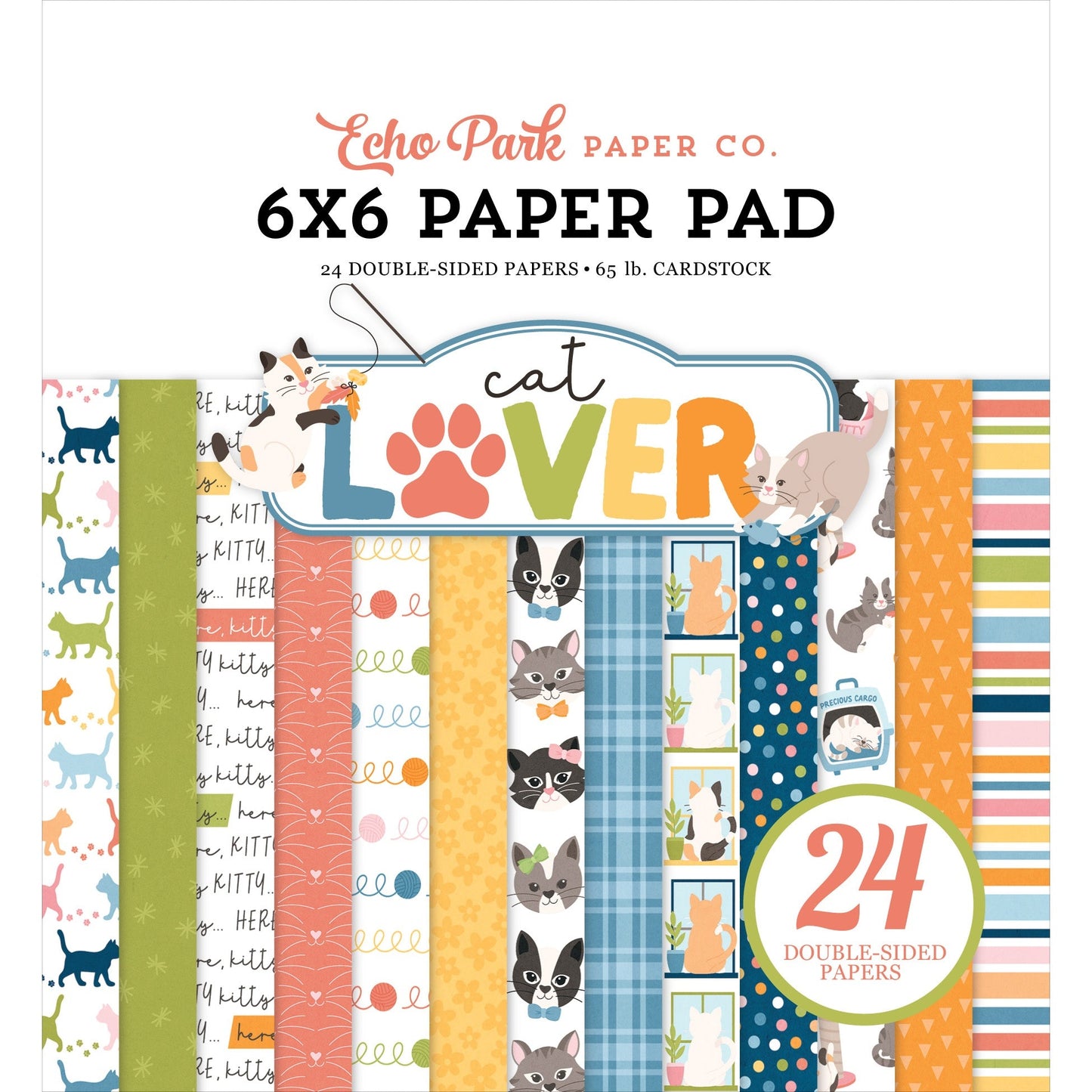 Echo Park Double-Sided Paper Pad 6"X6"-Cat Lover