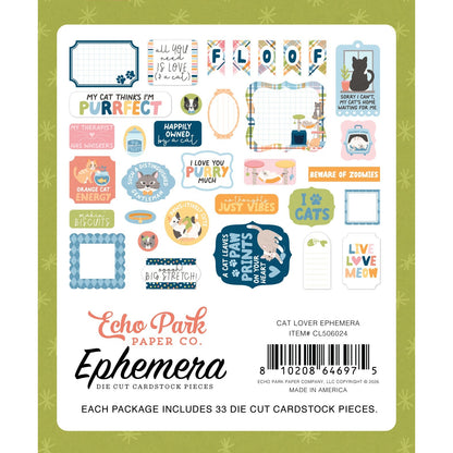 Echo Park Ephemera-Cat Lover