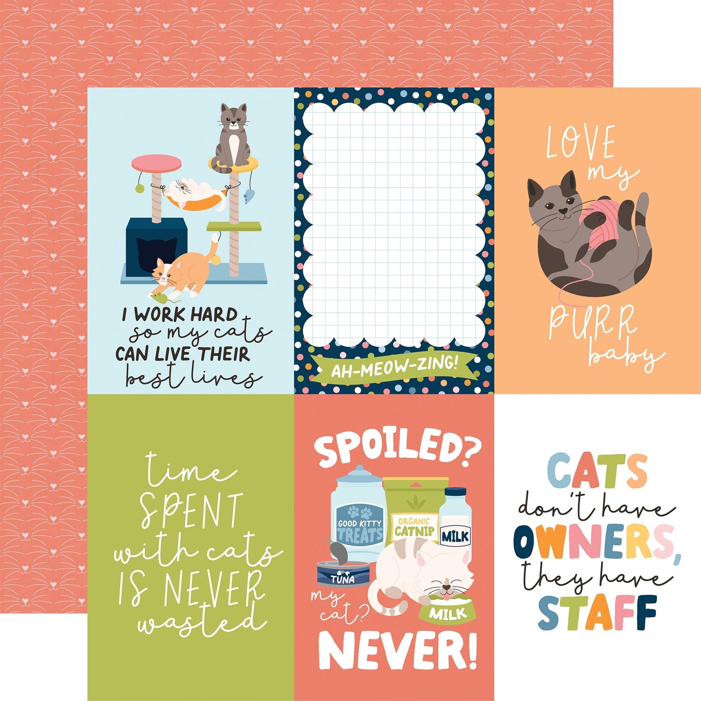 Echo Park Cat Lover Cardstock 12"X12"-Select Style