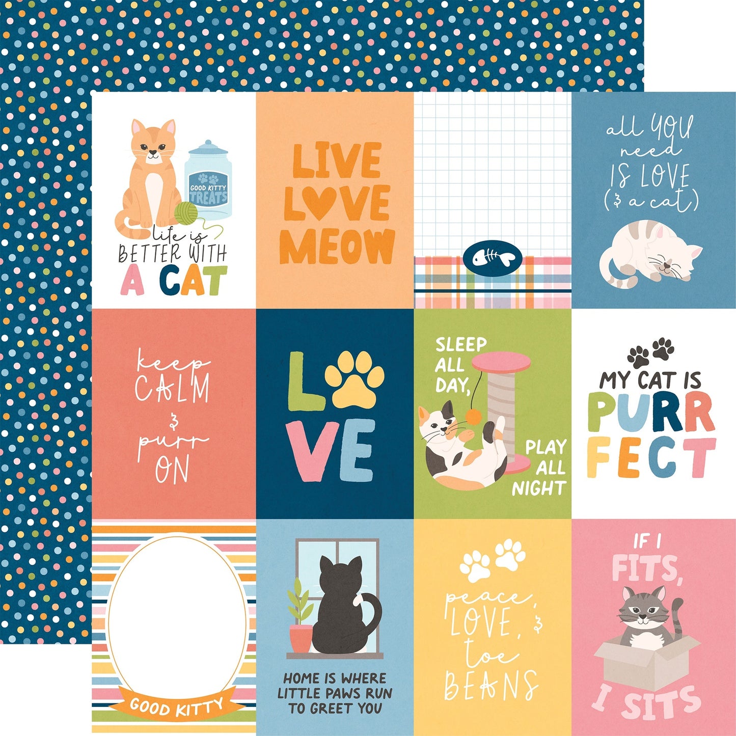Echo Park Cat Lover Cardstock 12"X12"-Select Style