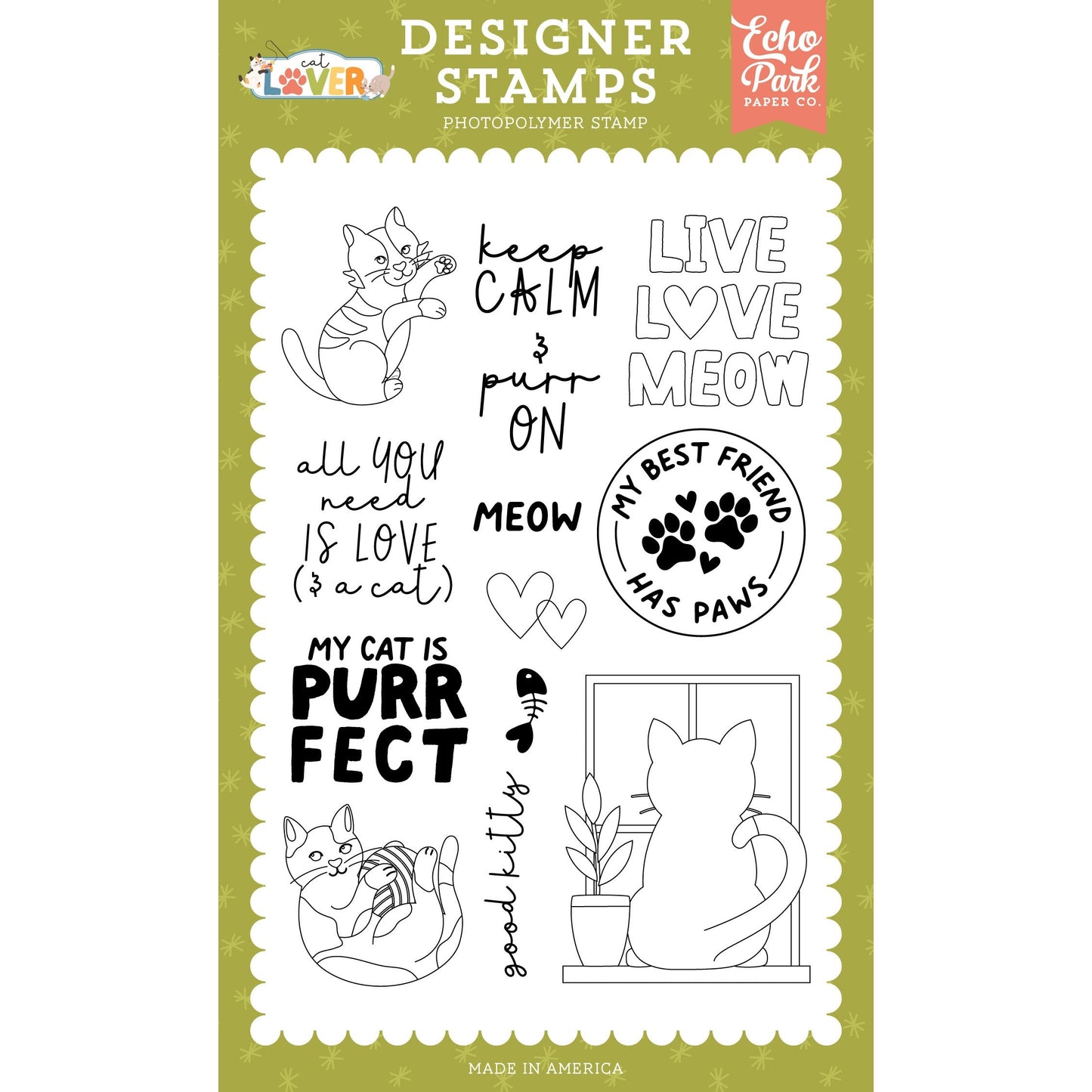Echo Park Stamp Set-Live Love Meow