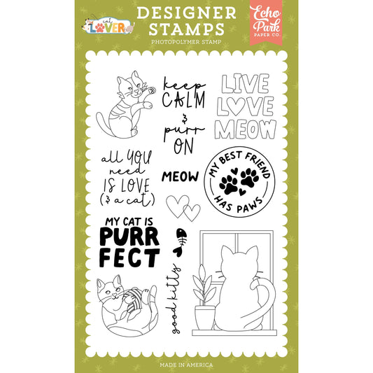 Echo Park Stamp Set-Live Love Meow