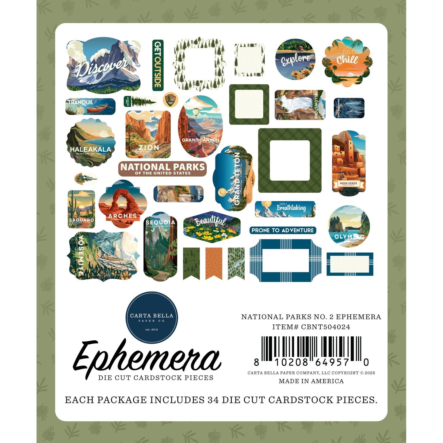 Carta Bella Ephemera-National Parks No. 2