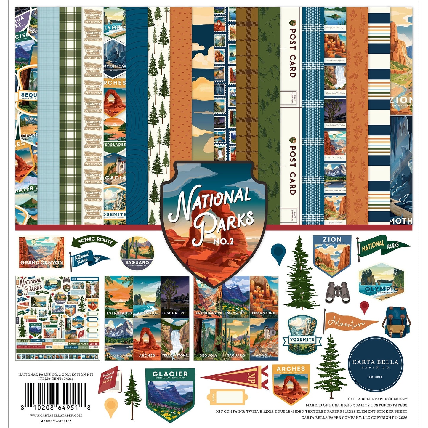 Carta Bella Collection Kit 12"X12"-National Parks No. 2
