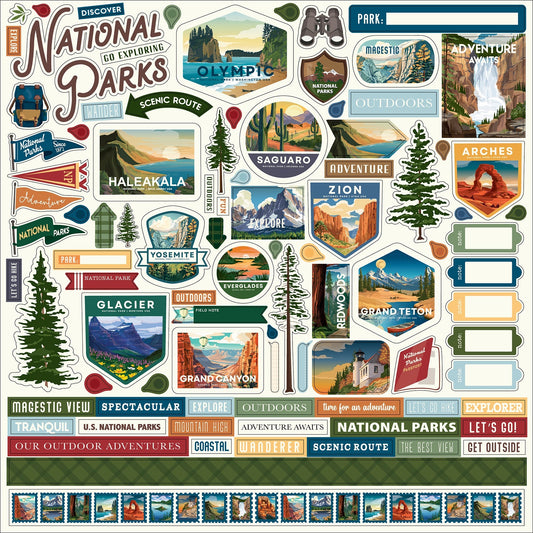 Carta Bella Elements Cardstock Stickers 12"X12"-National Parks No. 2