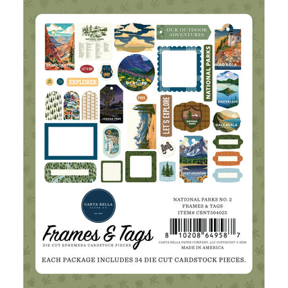 Carta Bella Frames & Tags Ephemera-National Parks No. 2