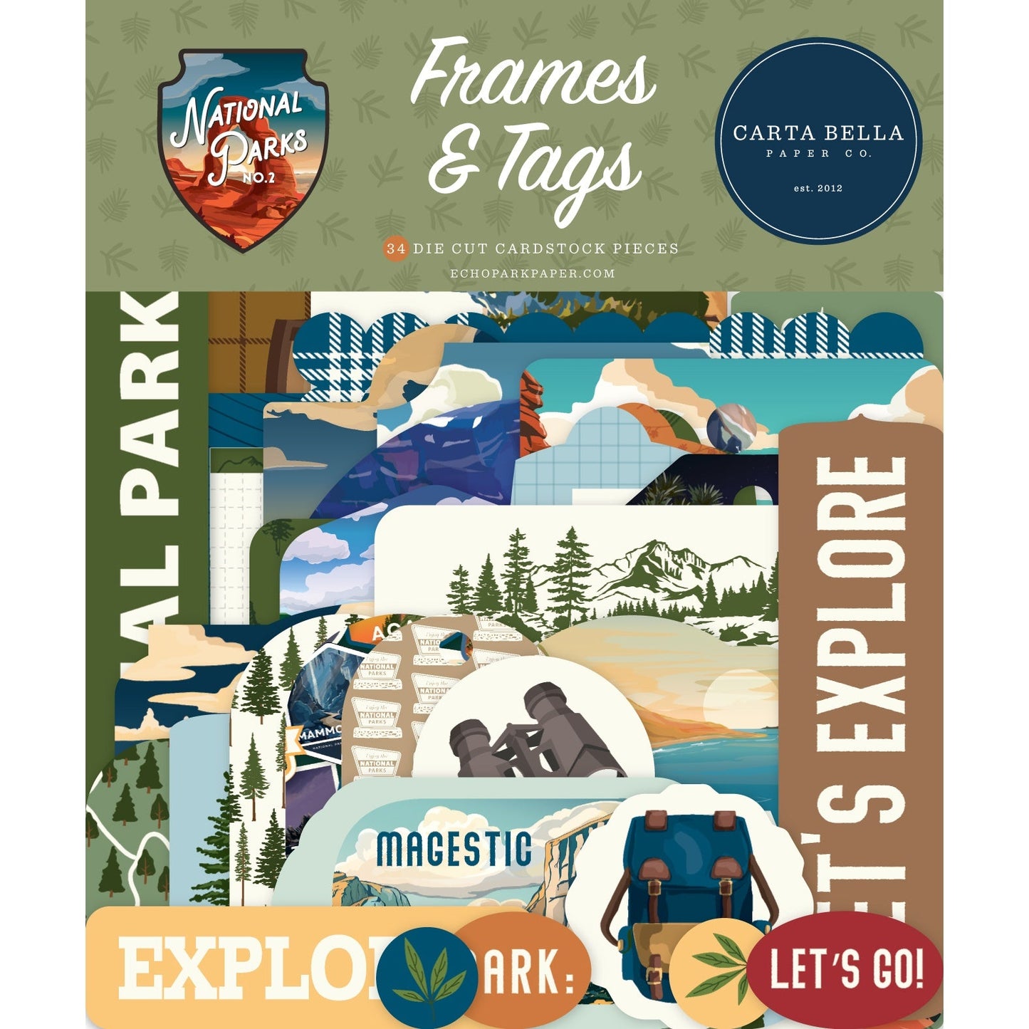 Carta Bella Frames & Tags Ephemera-National Parks No. 2