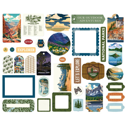 Carta Bella Frames & Tags Ephemera-National Parks No. 2
