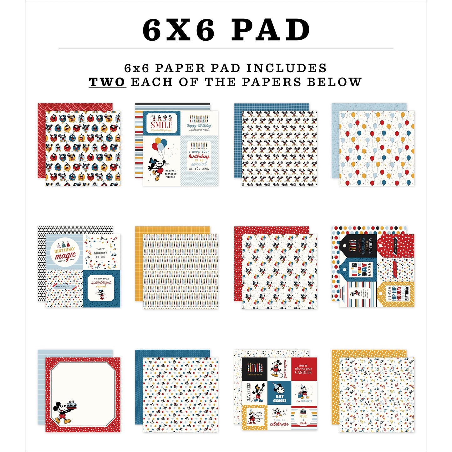 Echo Park Double-Sided Paper Pad 6"X6"-Mouse and Me Birthday