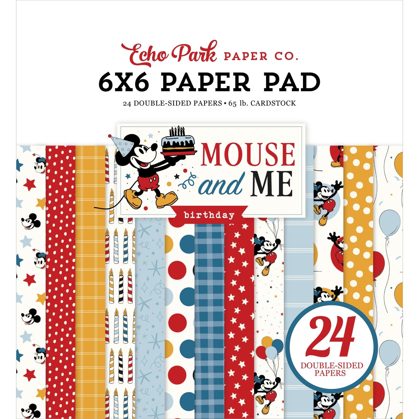 Echo Park Double-Sided Paper Pad 6"X6"-Mouse and Me Birthday