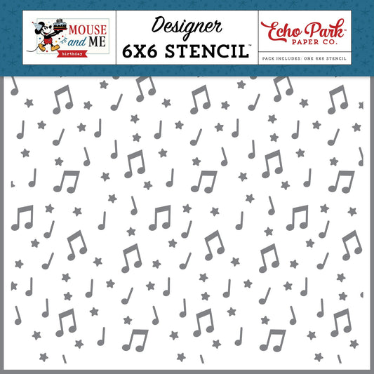 Echo Park Stencil 6"X6"-Birthday Song Notes