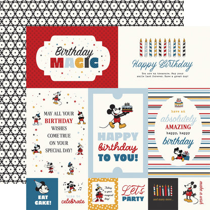 Echo Park Mouse And Me Birthday Cardstock 12"X12"-Select Style