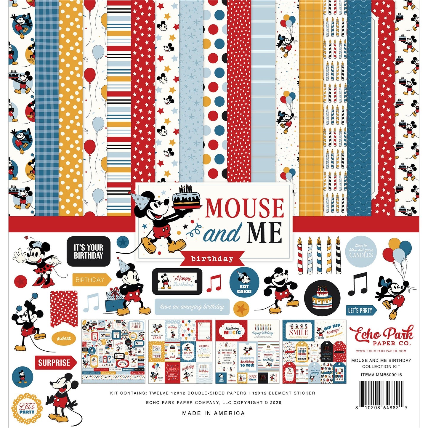 Echo Park Collection Kit 12"X12"-Mouse and Me Birthday