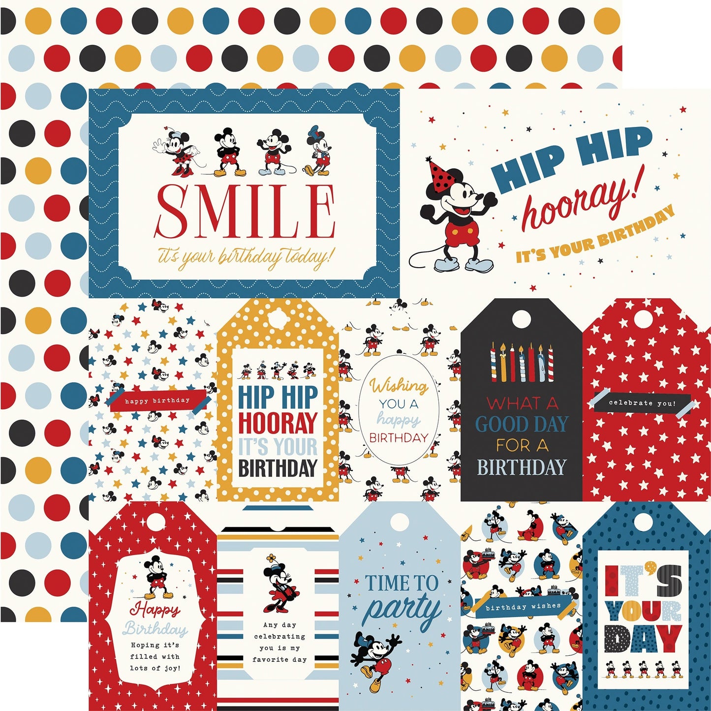 Echo Park Mouse And Me Birthday Cardstock 12"X12"-Select Style