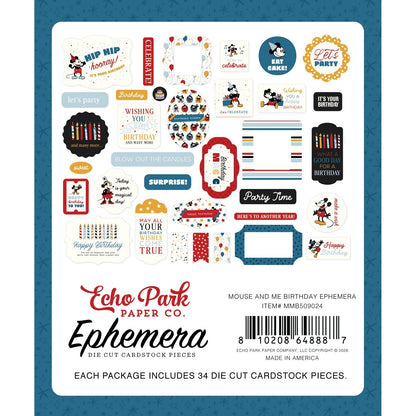 Echo Park Ephemera-Mouse and Me Birthday