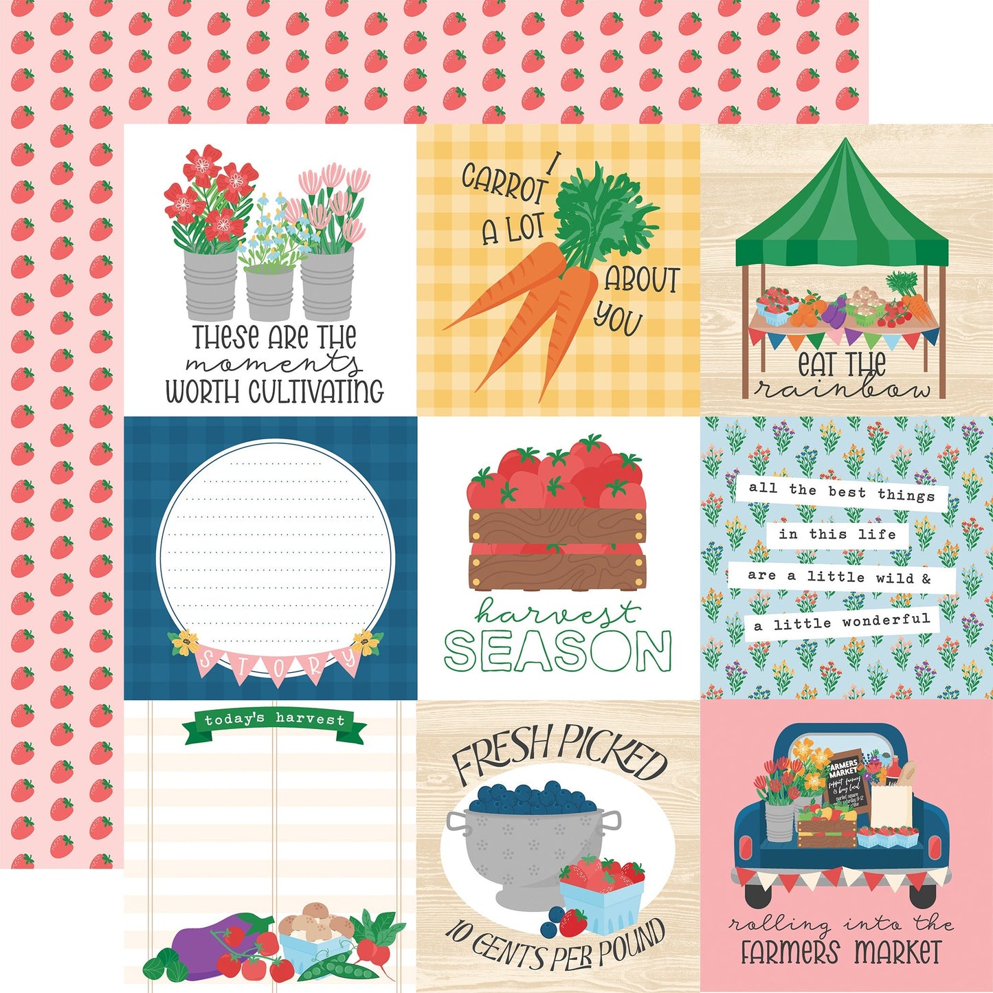 Echo Park Freshly Picked Cardstock 12"X12"-Select Style