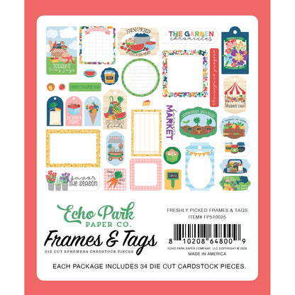 Echo Park Frames & Tags Ephemera-Freshly Picked