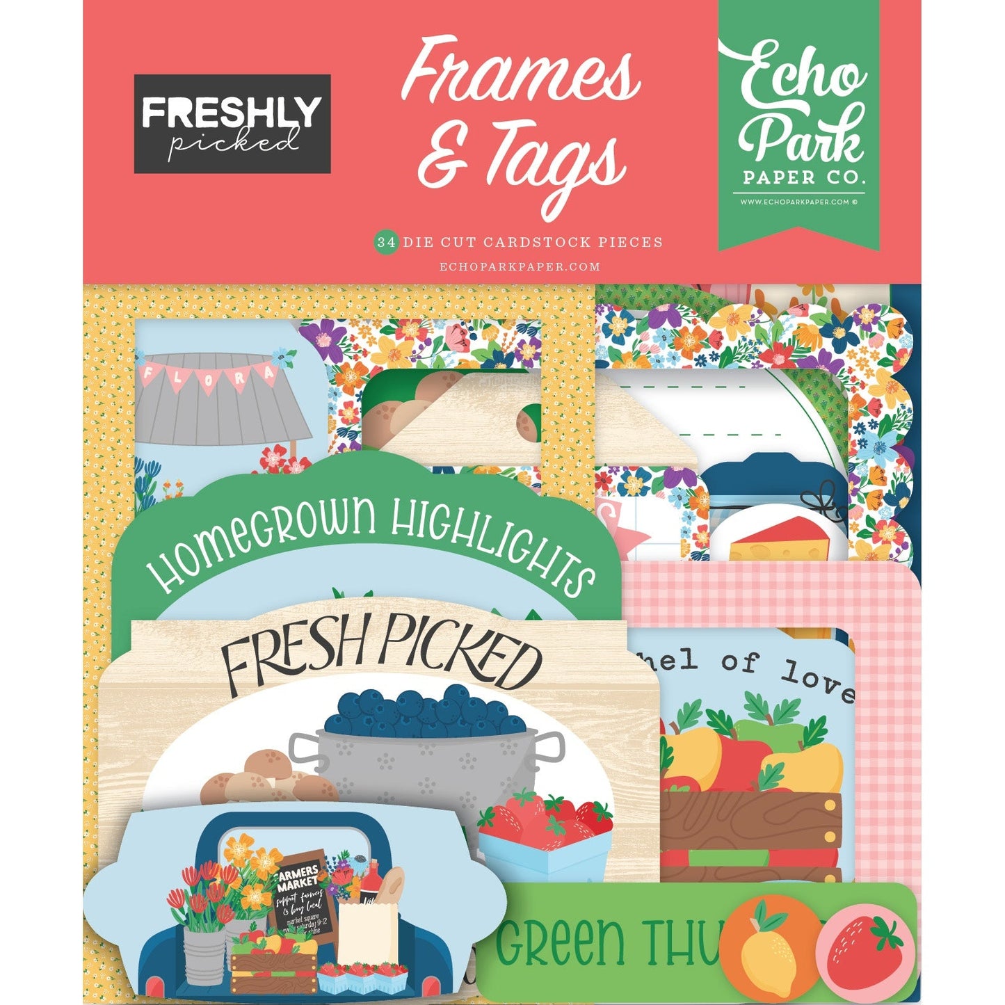 Echo Park Frames & Tags Ephemera-Freshly Picked