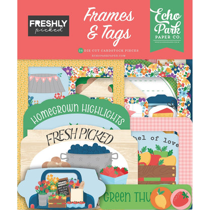 Echo Park Frames & Tags Ephemera-Freshly Picked
