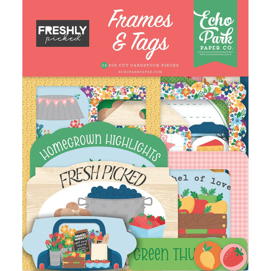 Echo Park Frames & Tags Ephemera-Freshly Picked