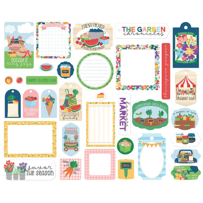 Echo Park Frames & Tags Ephemera-Freshly Picked