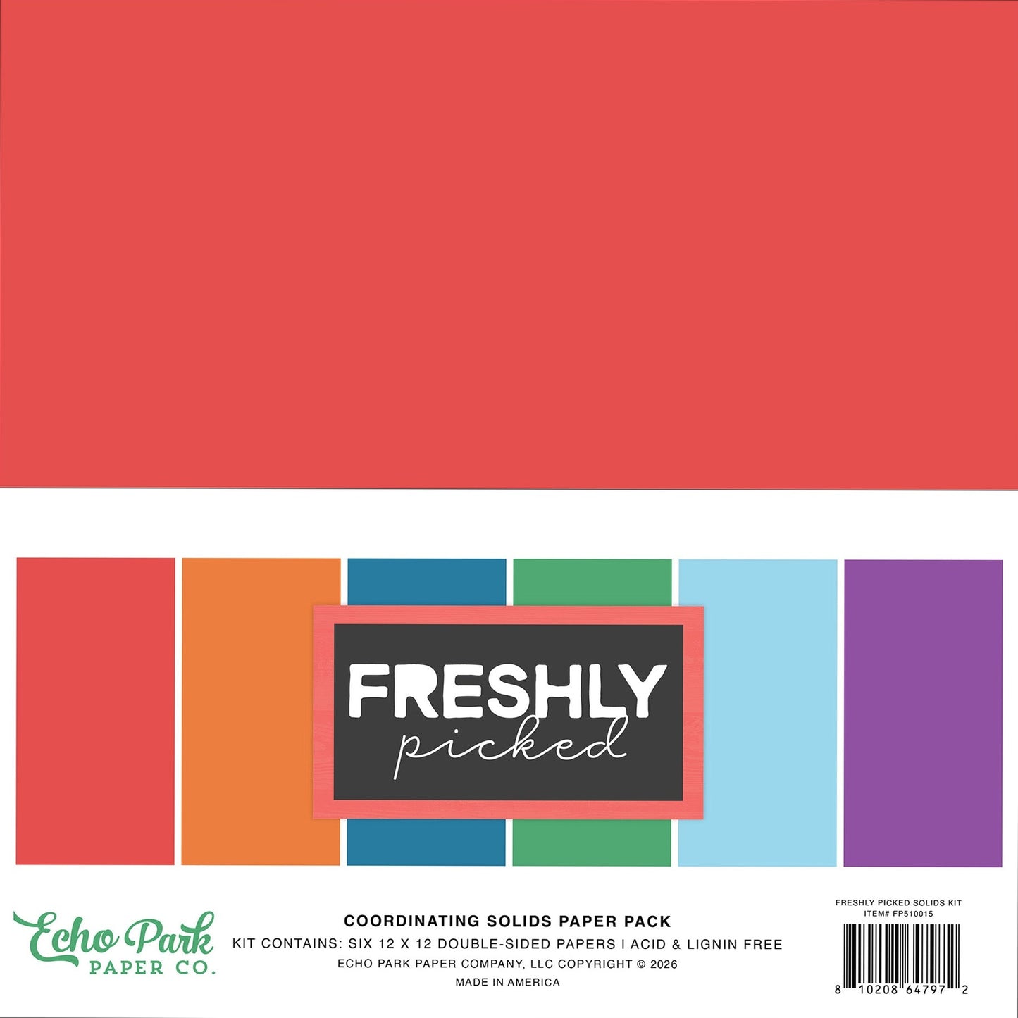 Echo Park Solids Kit 12"X12"-Freshly Picked